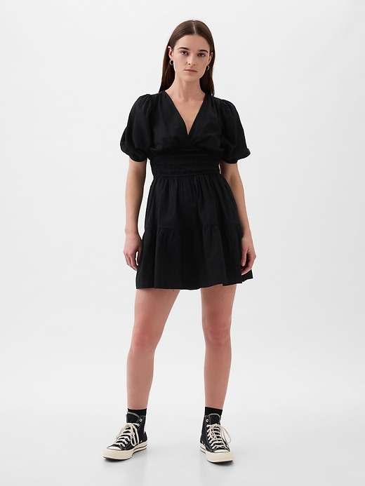 Image number 1 showing, Puff Sleeve Smocked Mini Dress