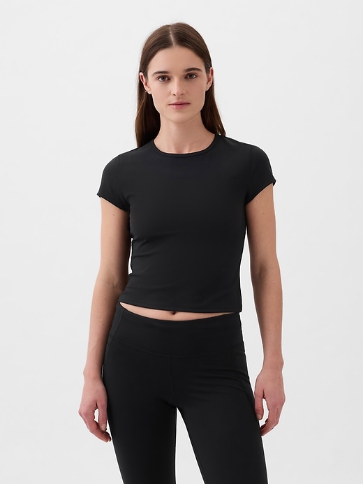 View large product image 1 of 13. GapFit Studio Rib Cropped T-Shirt