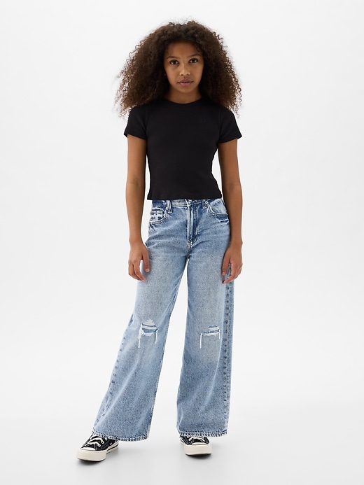 Image number 6 showing, Kids Low Rise Stride Wide-Leg Jeans