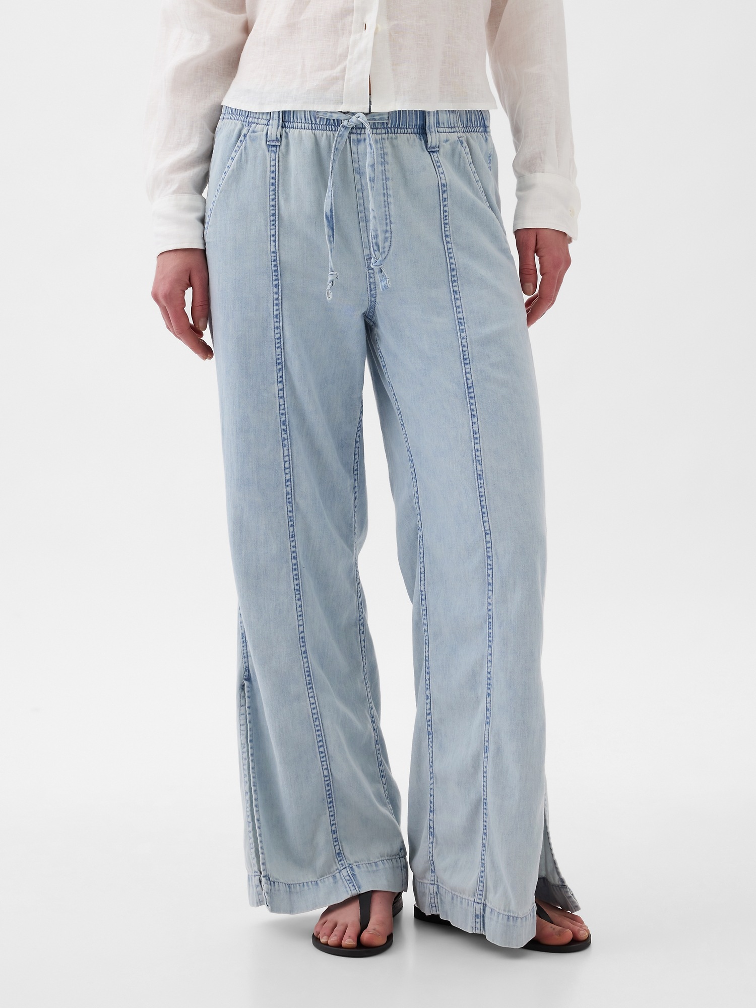 Denim & Co. Active French Terry Regular Wide Leg Pant 