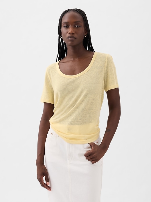 Image number 7 showing, Linen-Blend T-Shirt