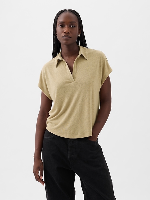 Image number 8 showing, Linen-Blend Polo Shirt