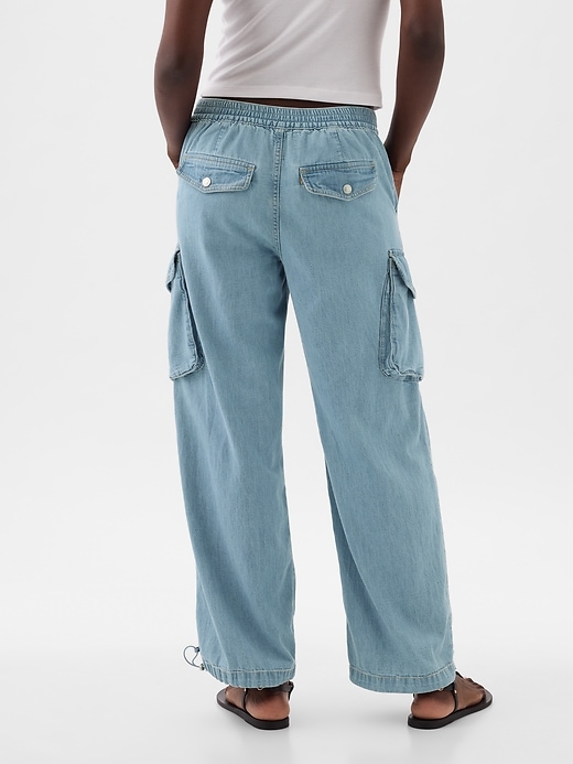 Image number 4 showing, Mid Rise Wide Baggy Cargo Jeans