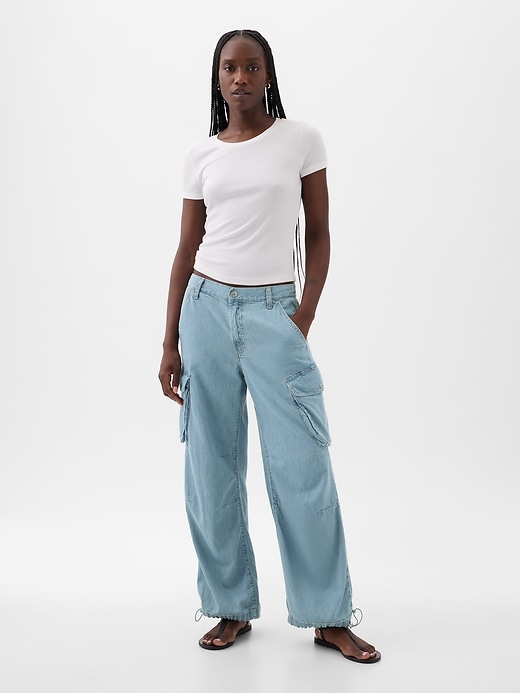 Mid Rise Wide Baggy Cargo Jeans Gap