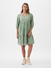 Duck Egg Blue GAP Maternity Cross Over Faux Wrap Maternity Dress (Gently  Used - Size XSmall )