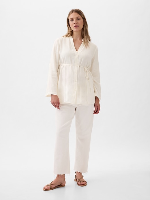 Image number 2 showing, Maternity Linen-Blend Shirt