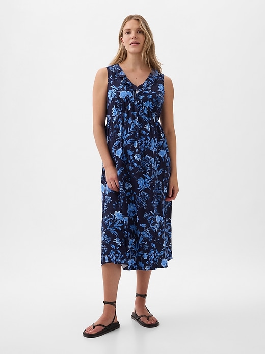 Image number 1 showing, Maternity Ruffle Midi Dress