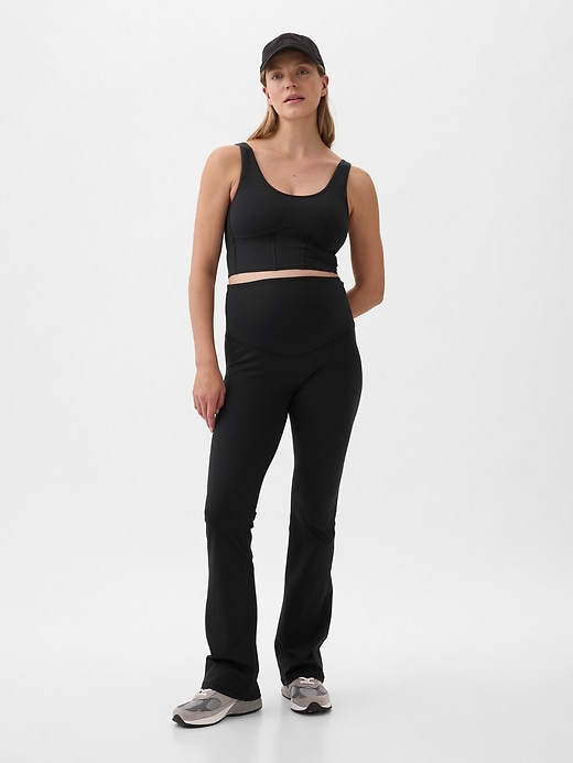 Image number 1 showing, Maternity Power Full Panel Flare Leggings