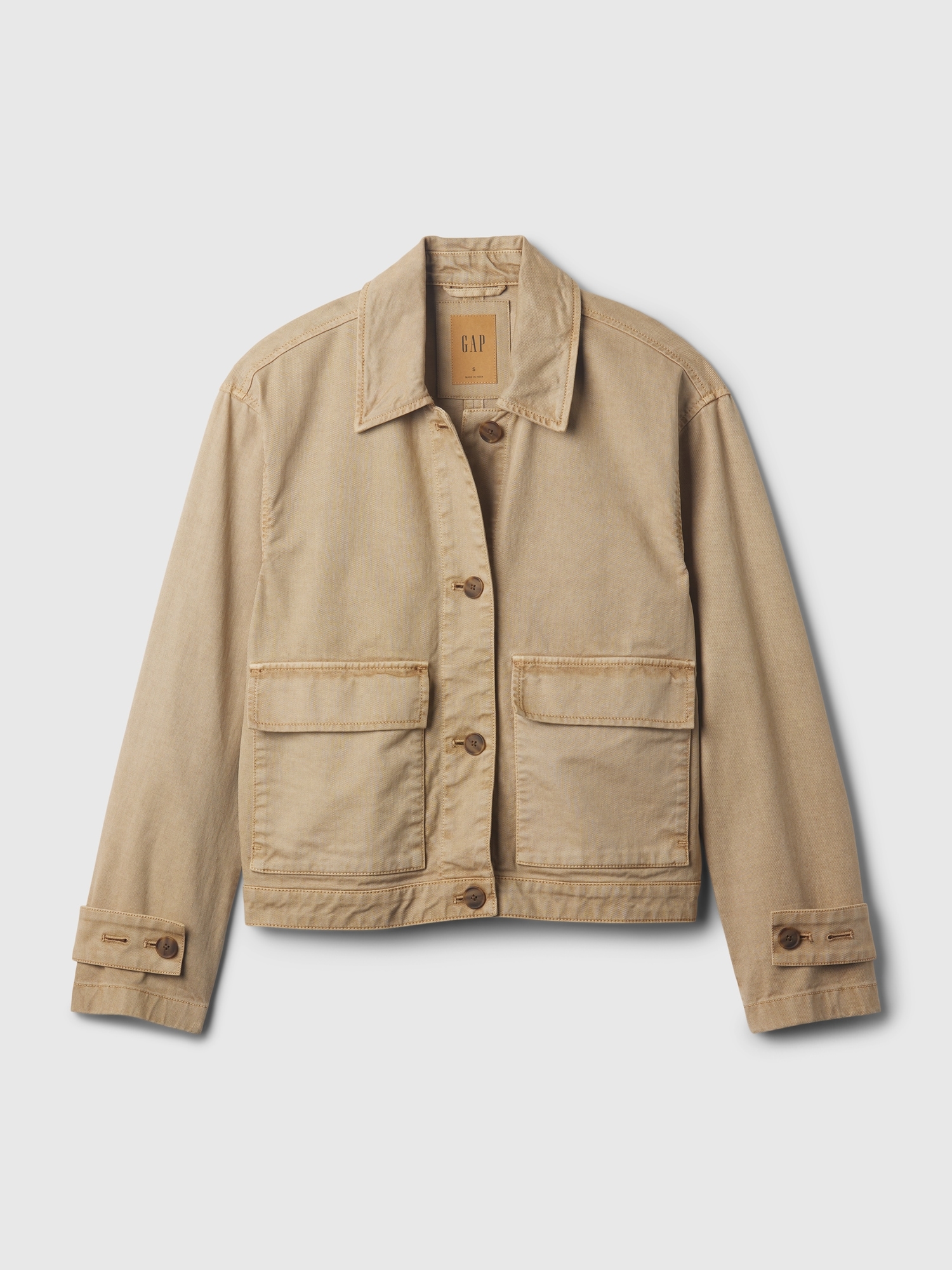 Biscuit Cotton Twill Patch Pocket Jacket - WOMEN Jackets & Coats