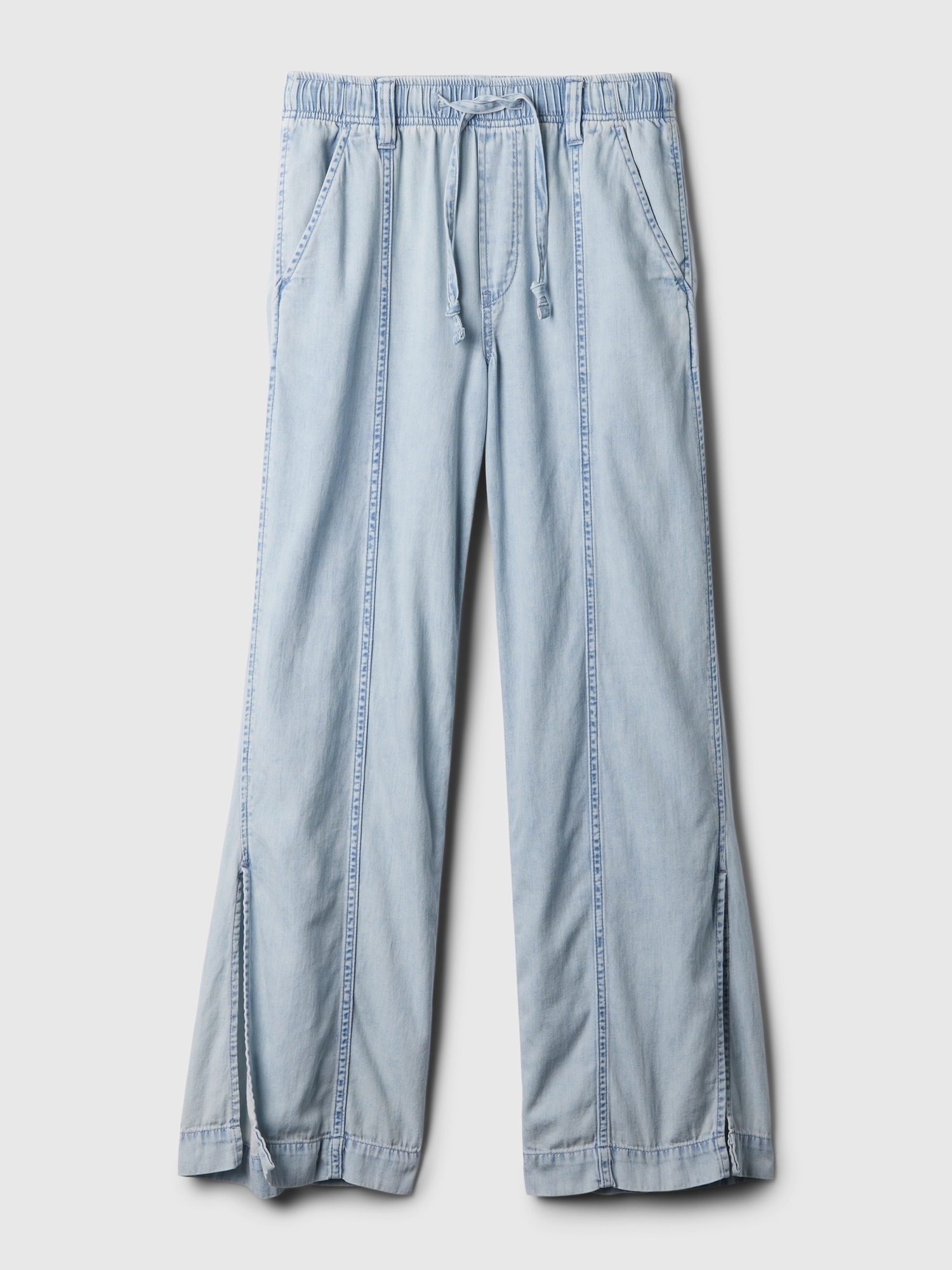 GAP WIDE LEG CROP JAMES - Relaxed fit jeans - light wash/light-blue denim 