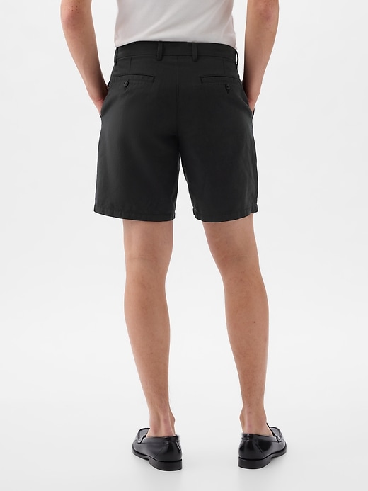 Image number 4 showing, 8" Linen-Cotton Shorts