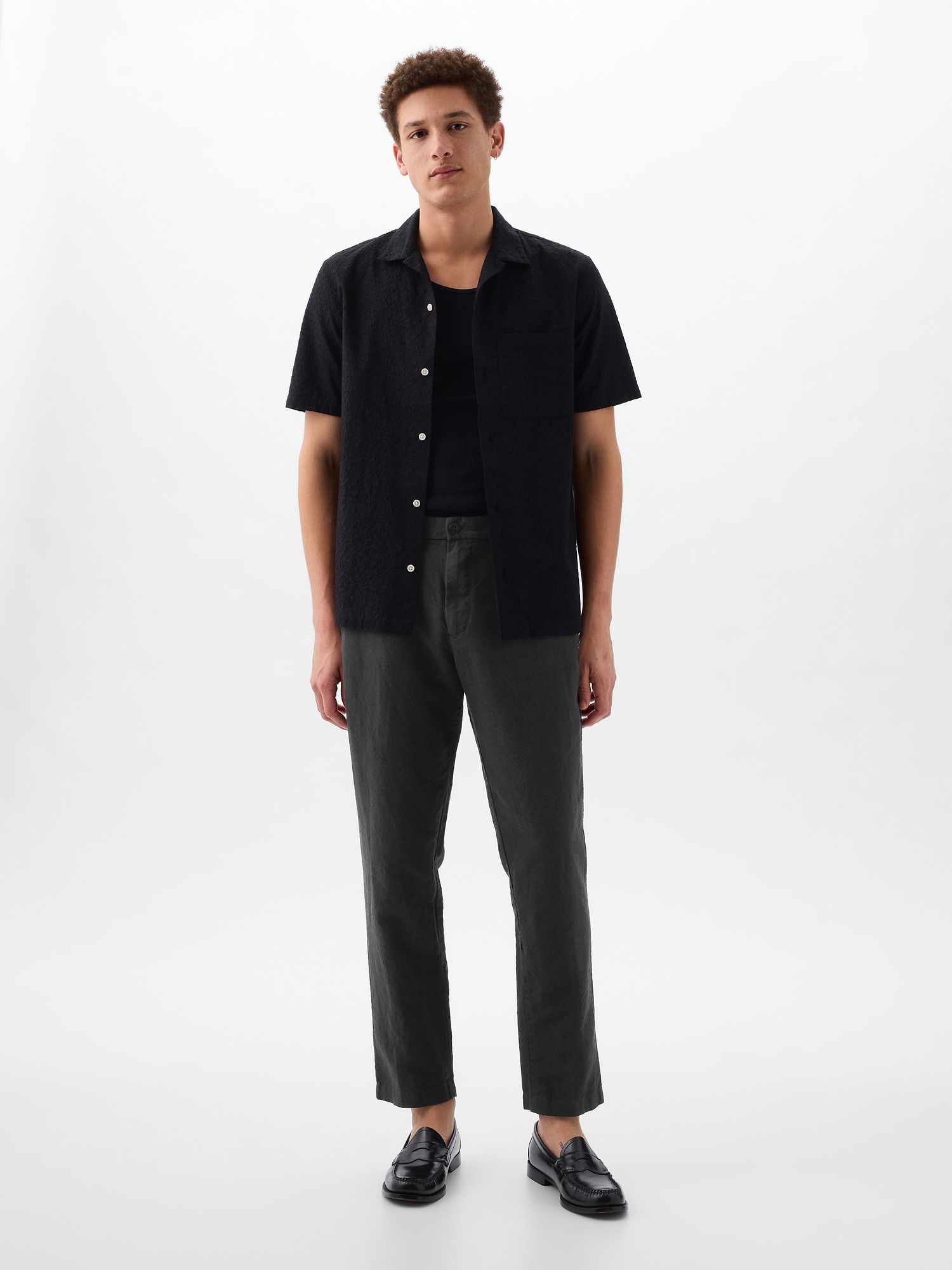 Linen-Cotton Trousers in Slim Fit - Multi