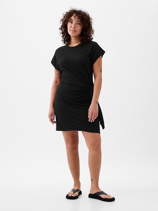 Image number 9 showing, Tie-Knot Mini T-Shirt Dress