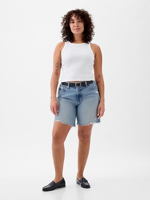 Image number 5 showing, 8" Mid Rise '90s Loose Denim Bermuda Shorts