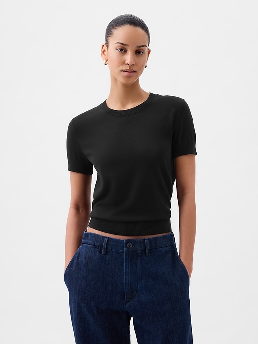 Image number 1 showing, Lightweight CashSoft Cropped Sweater
