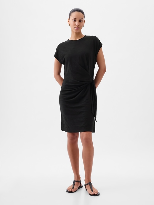 Image number 7 showing, Tie-Knot Mini T-Shirt Dress