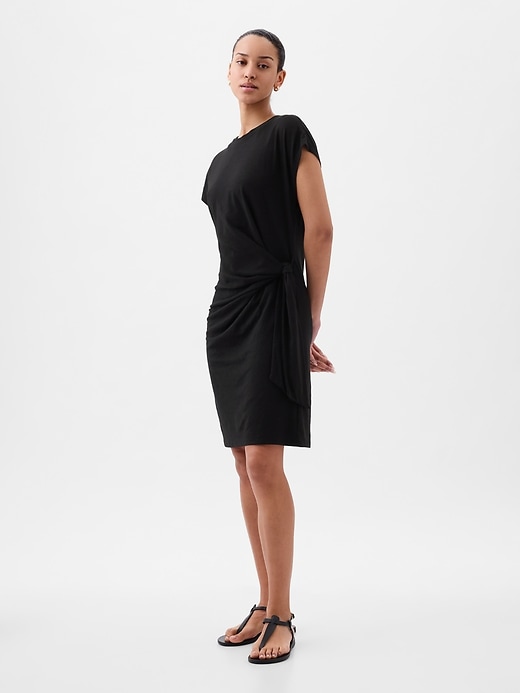 Image number 8 showing, Tie-Knot Mini T-Shirt Dress