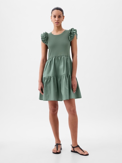 Image number 7 showing, Ruffle Sleeve Tiered Mini Dress