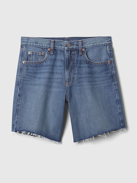 Image number 7 showing, 8" Mid Rise '90s Loose Denim Bermuda Shorts