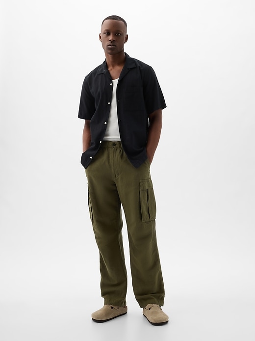 Image number 1 showing, Linen-Cotton Cargo Pants