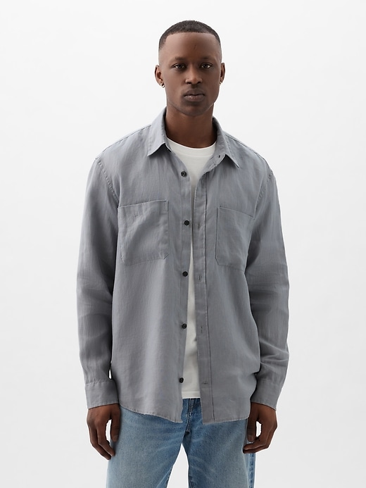 Image number 5 showing, Linen Two-Pocket Shirt