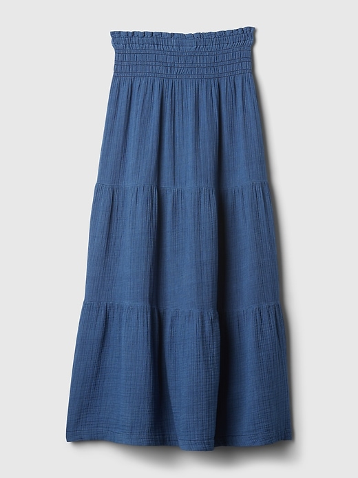 Image number 5 showing, Crinkle Gauze Denim Maxi Skirt