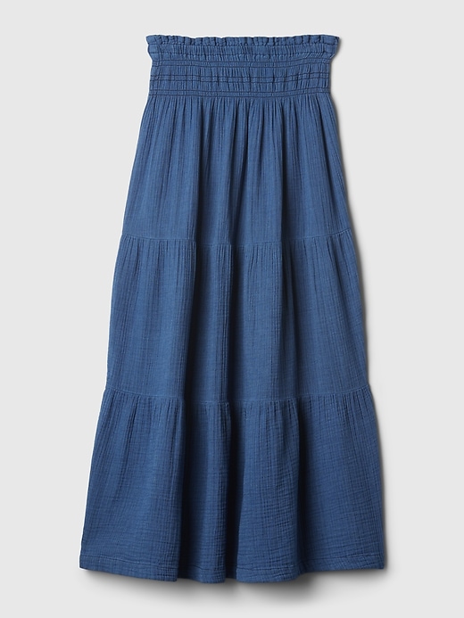 Image number 4 showing, Crinkle Gauze Denim Maxi Skirt