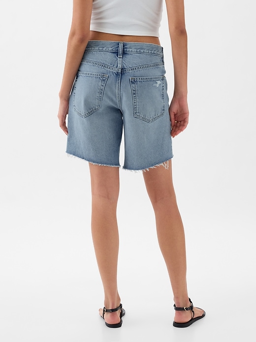 Image number 4 showing, 8" Mid Rise '90s Loose Denim Bermuda Shorts