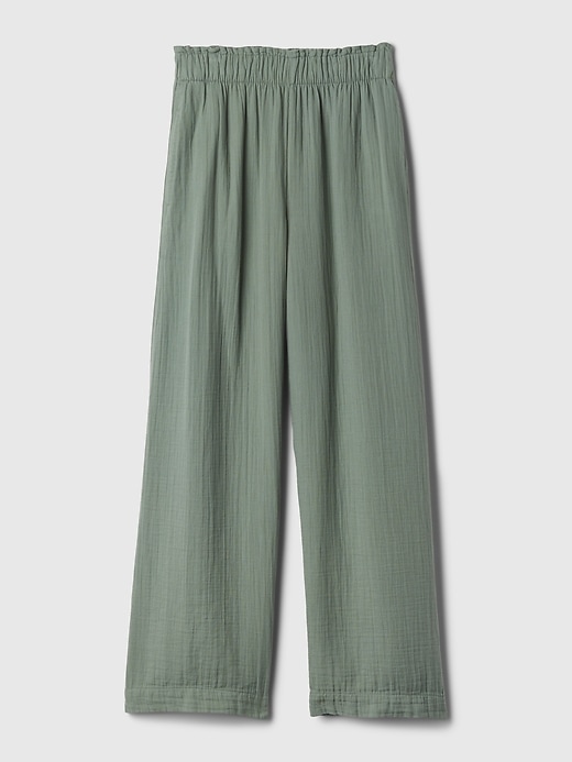 Image number 7 showing, Mid Rise Crinkle Gauze Wide-Leg Pants