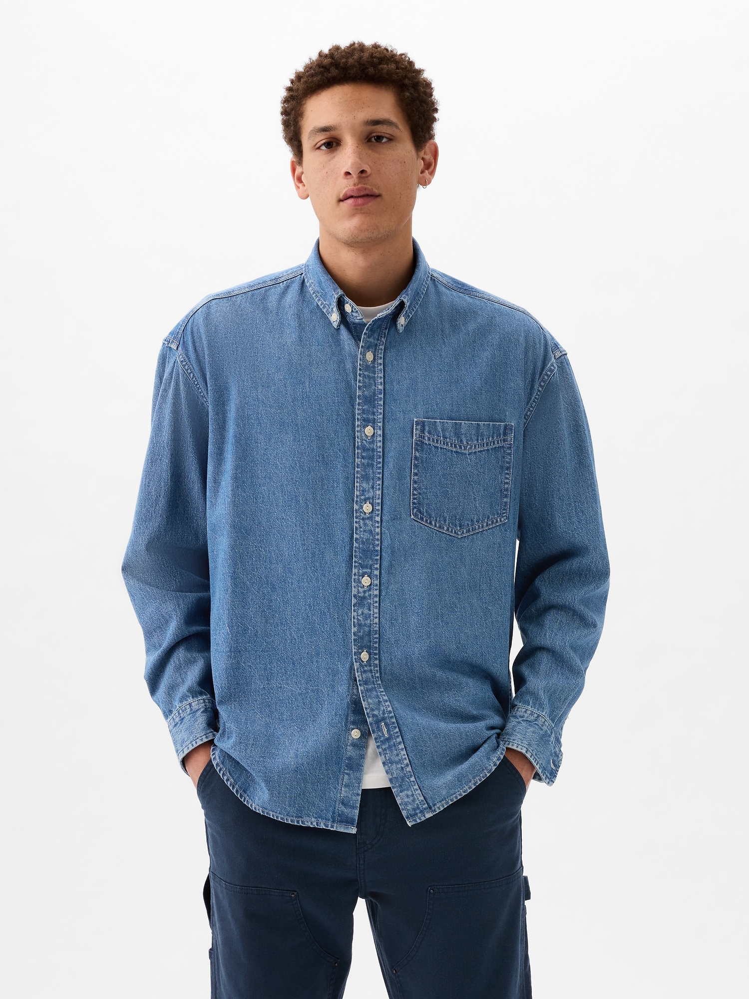 Big men's hot sale denim shirts