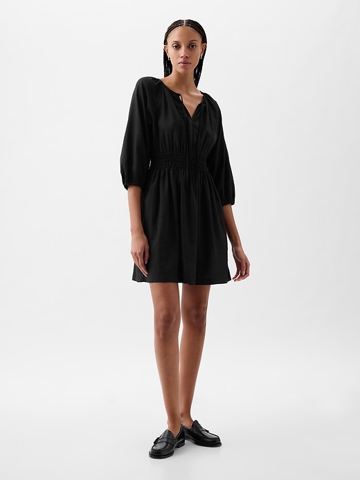 Image number 3 showing, Linen-Blend Mini Dress