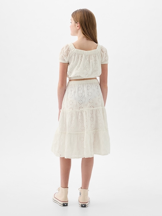 Image number 2 showing, Kids Tiered Eyelet Skirt