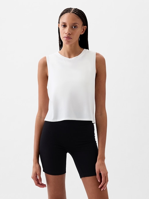 View large product image 1 of 18. GapFit Breathe Cropped Muscle T-Shirt