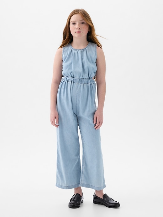 Image number 1 showing, Kids Denim Cutout Jumpsuit