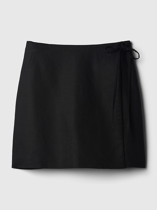 Image number 8 showing, Linen-Cotton Wrap Mini Skirt