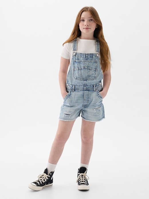 Image number 4 showing, Kids Patchwork Denim Shortalls