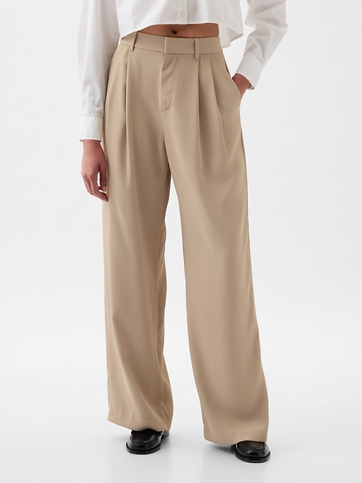 Gap Women's Tan High Rise Pleated Chinos Cropped Slacks Pants Size 12  Belted New