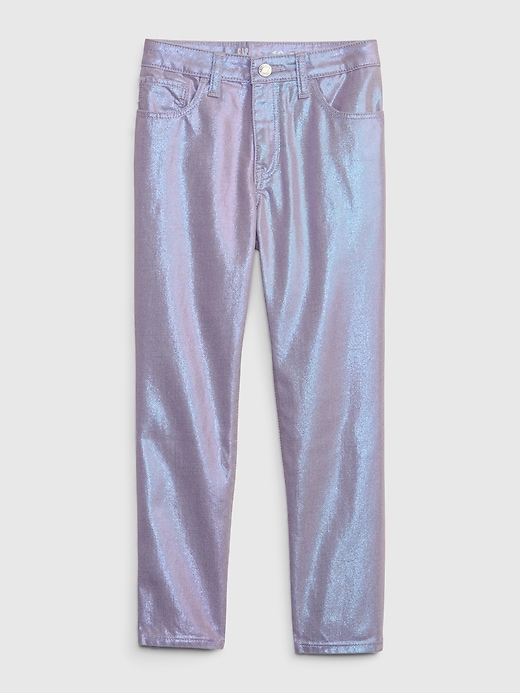 Image number 3 showing, Kids Mid Rise Metallic Coated Denim Girlfriend Jeans