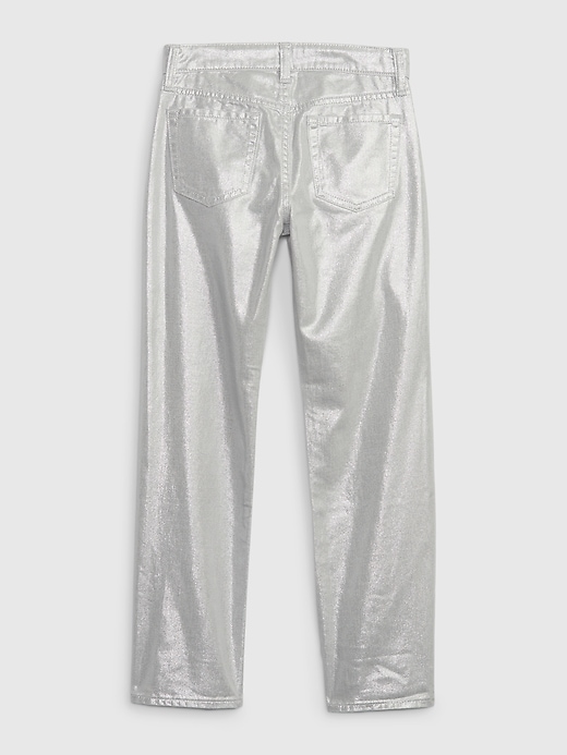 Image number 3 showing, Kids Mid Rise Metallic '90s Straight Jeans