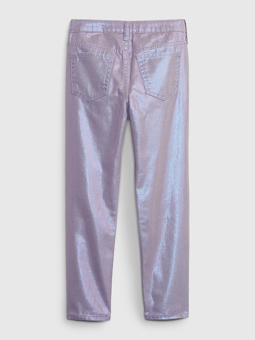 Image number 4 showing, Kids Mid Rise Metallic Coated Denim Girlfriend Jeans