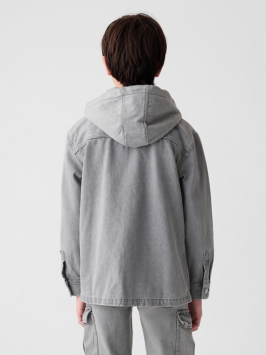 Image number 2 showing, Kids Hooded Denim Jacket