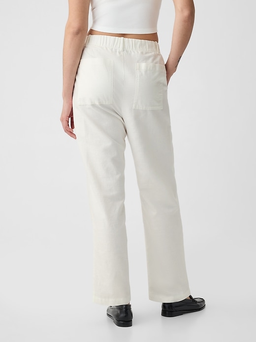 Image number 6 showing, High Rise Linen-Cotton Pull-On Pants