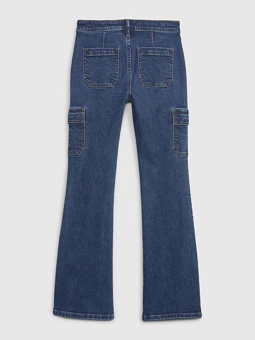 Image number 4 showing, Kids High Rise Cargo '70s Flare Jeans