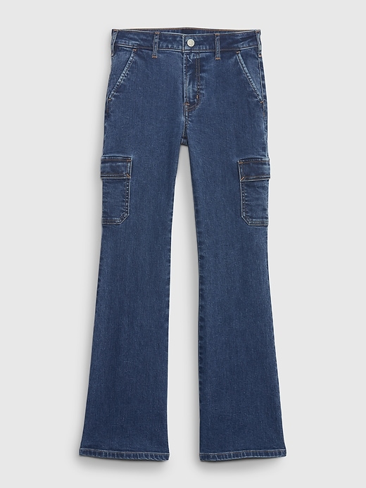 Image number 3 showing, Kids High Rise Cargo '70s Flare Jeans