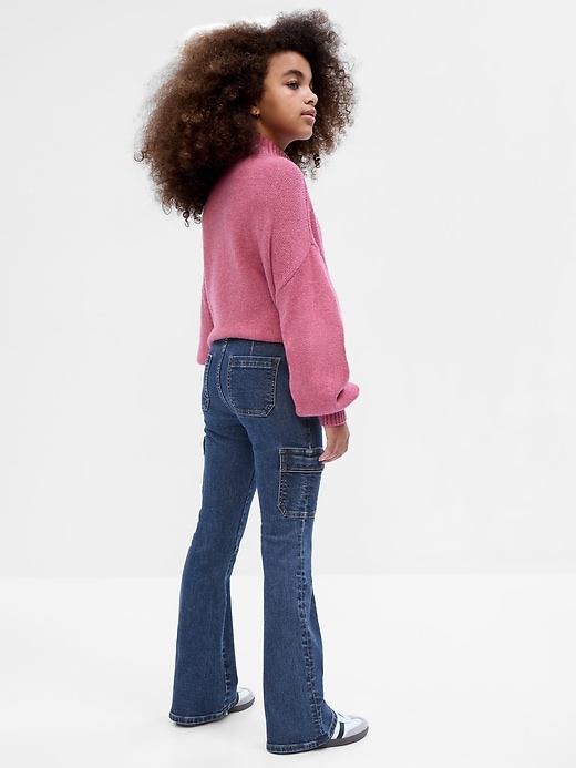 Image number 2 showing, Kids High Rise Cargo '70s Flare Jeans