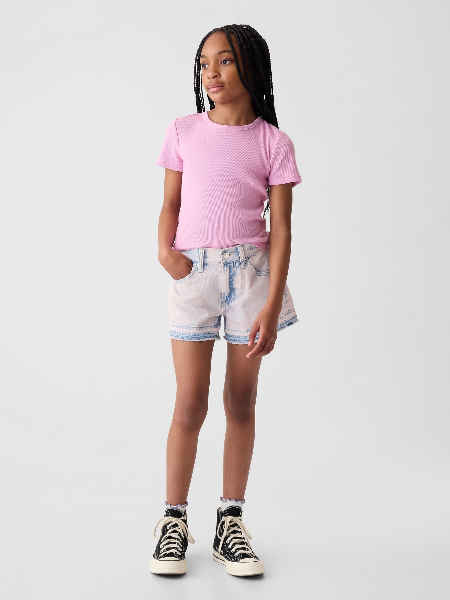 Kids Low Rise Denim Shorts