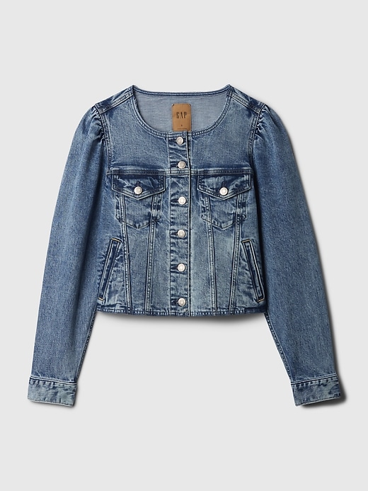 Image number 9 showing, Collarless Cropped Icon Denim Jacket