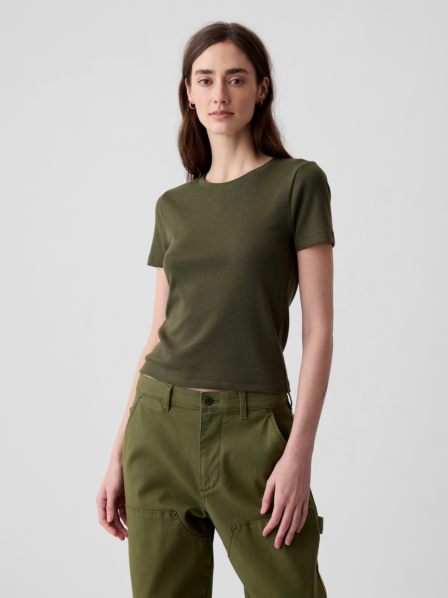 Modern Rib Cropped T-Shirt