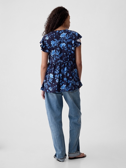 Image number 2 showing, Maternity Flutter Sleeve Shirt