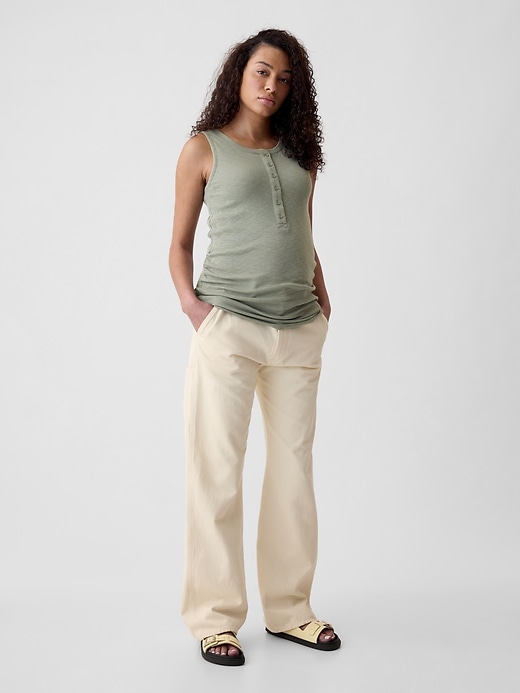 Image number 1 showing, Maternity Rib Henley Tank Top